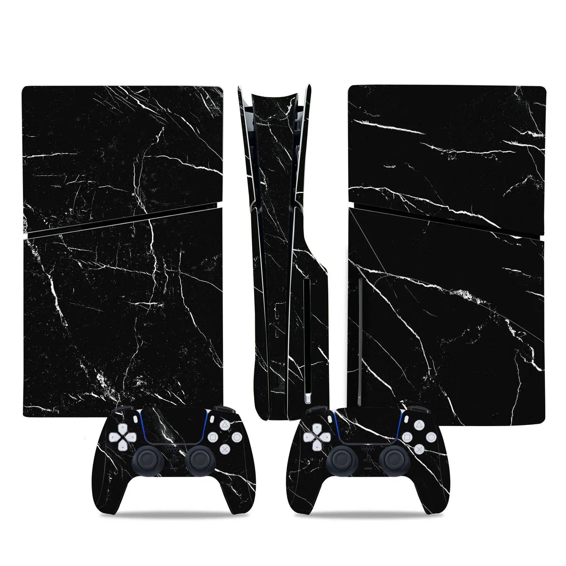 For PS5 Slim Disc Edition Console and 2 Controllers Geometry Design Skin PS5 Slim Disc Sticker Protective Decal Cover Full Set