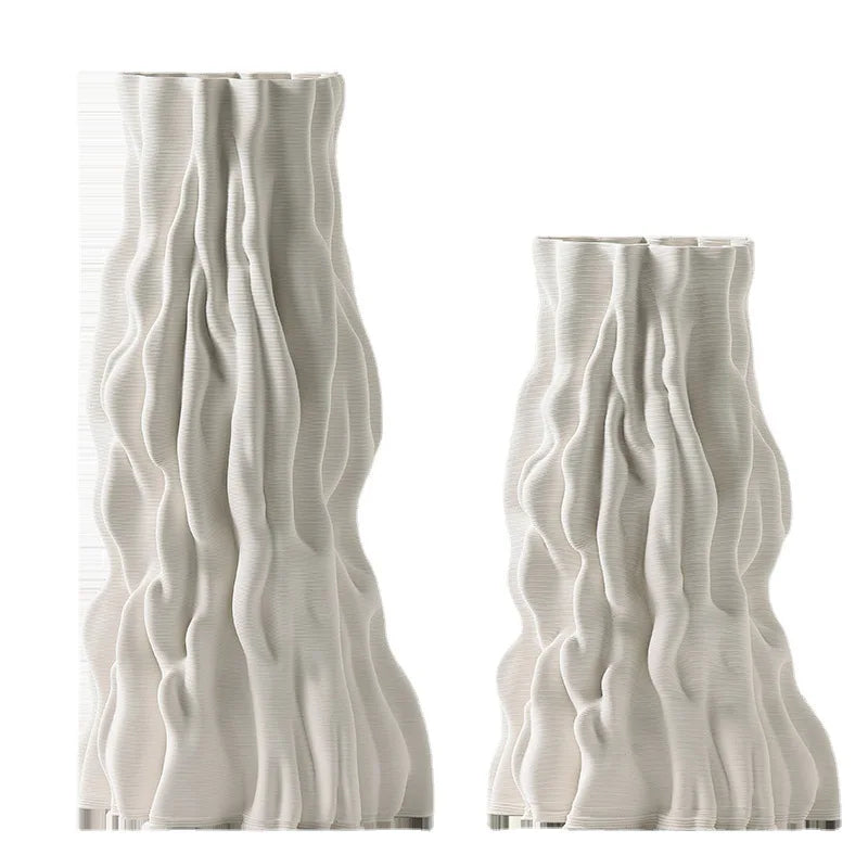 DecorBites™ Abstract Irregular Trunk Fold Ceramic Vase for Home Decor