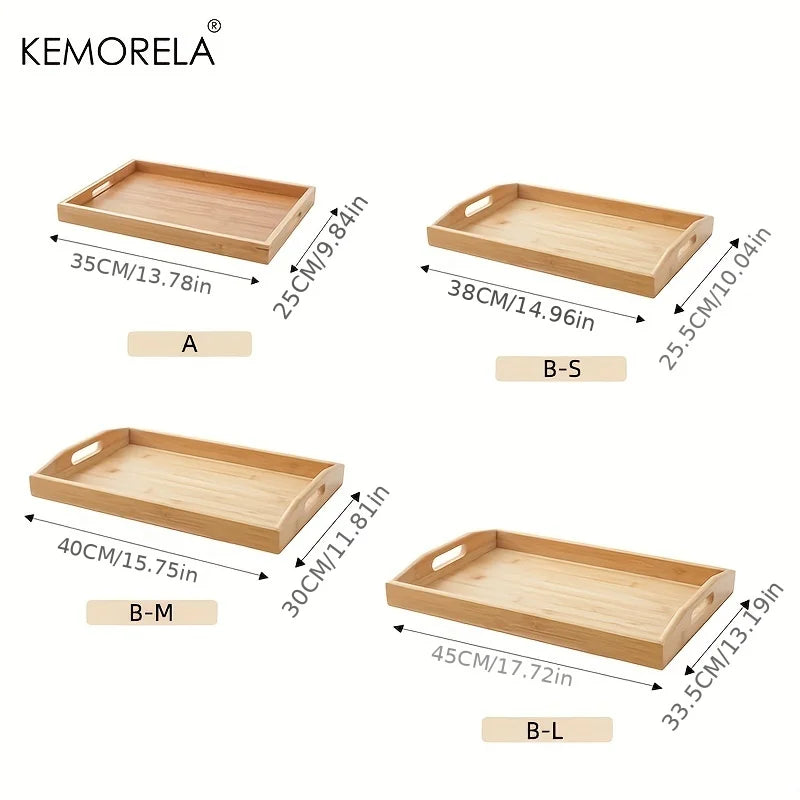 DecorBites™ 1PCS Rectangular Wooden Trays - Multipurpose Kitchen Storage Organizer