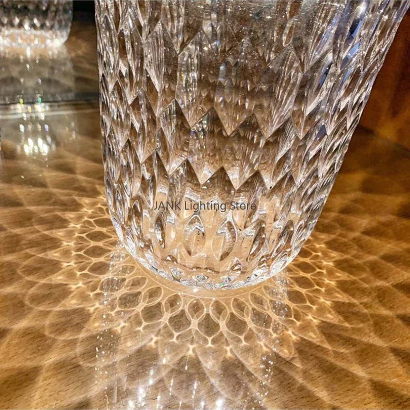 DecorBites™ Diamond Crystal Table Lamp: Magnetic Charging, Touch Control, LED Night Light