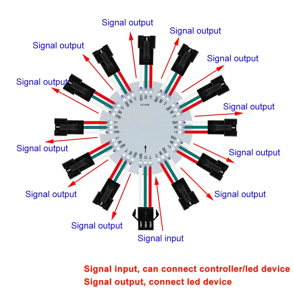 WS2812B LED Firework Light Module Panel 10/11/12/13 Channel | Individually Addressable Pixel Strip Ring