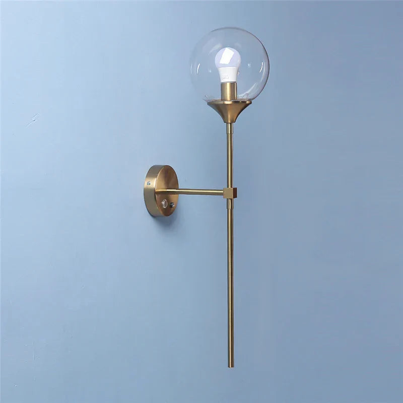 DecorBites™ Golden Glass Ball LED Wall Light with Touch Switch
