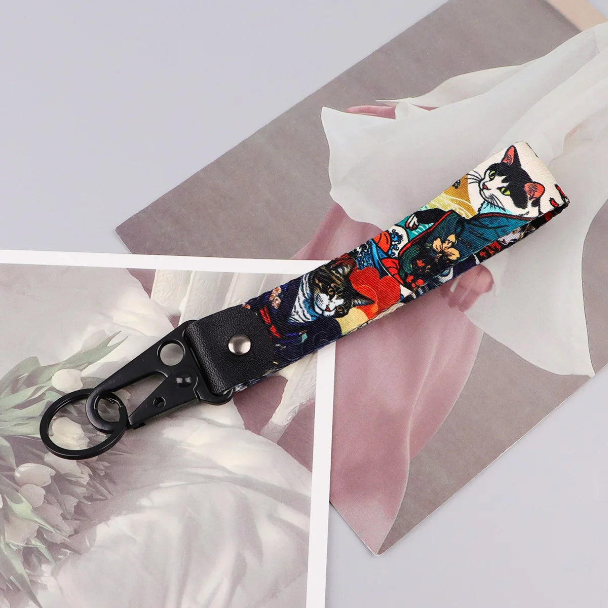 Samurai Cat Keychain | Unique Car and Motorcycle Key Ring Gift
