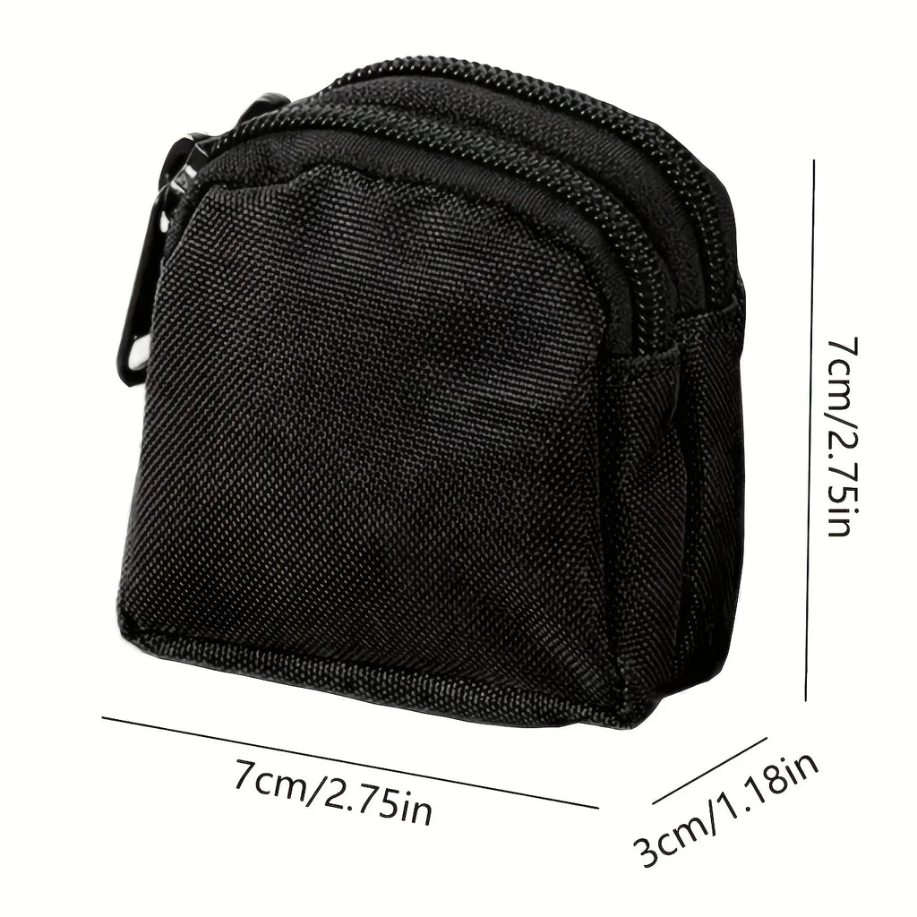 Nylon Double Zipper Coin Purse | Tactical Molle Pouch for Men