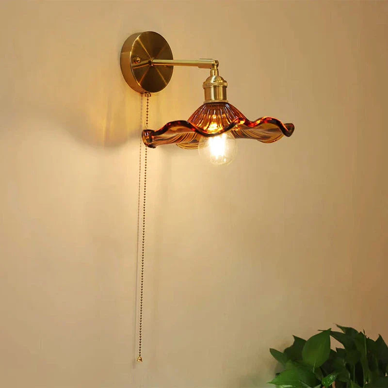 DecorBites™ Art Deco LED Wall Lamp with Pull Switch, Nordic Design, Glass Interior Wall Light