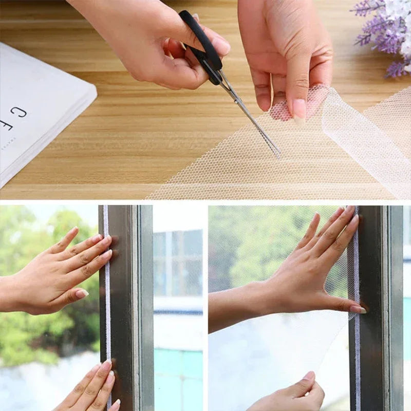 Self-Adhesive Mosquito Net Window Screen | DIY Insect Mesh for Doors and Windows