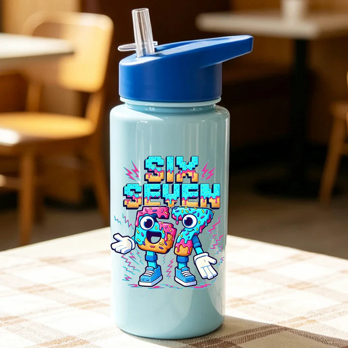 500ml 67 Printed Straw Cup | BPA Free Summer Water Bottle