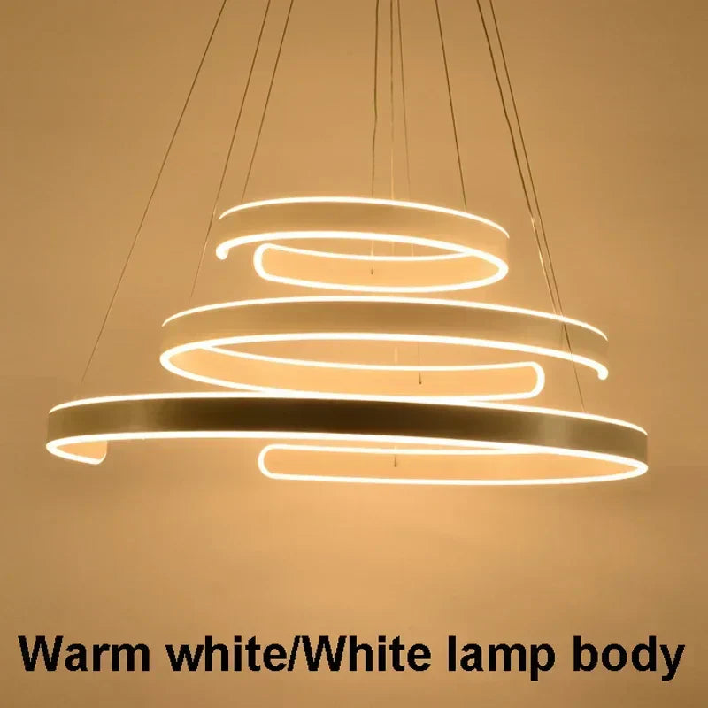 DecorBites™ Geometric Circle Rings LED Pendant Light Fixture