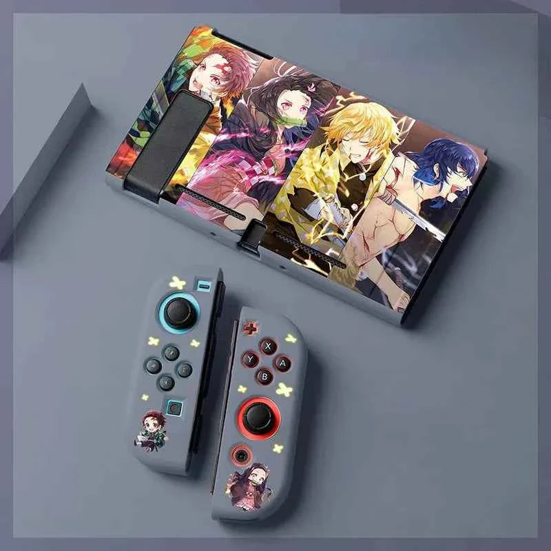 Anime Demon Slayer Switch Soft Shell Protective Sleeve Tanjirou Nezuko Shinobu Zenitsu Kimetsu Kyoujurou No Yaiba Birthday Gifts
