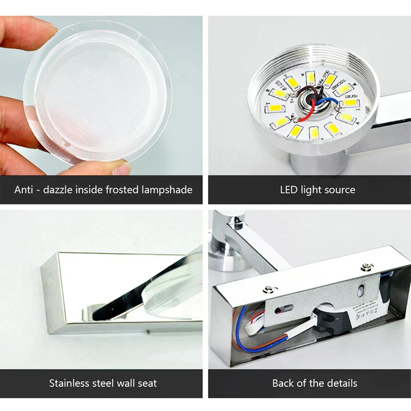 DecorBites™ Acrylic Mirror Headlight Bathroom Wall Lamp LED 5W