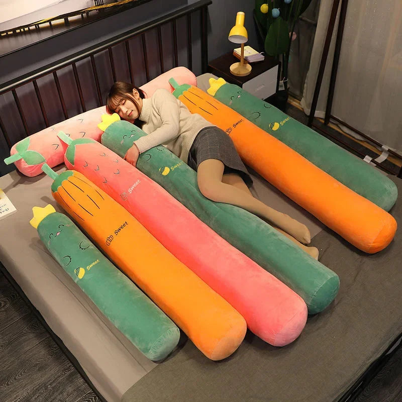 DecorBites™ Cylindrical Long Pillow: Detachable, Washable, Side-Sleeping Body Support