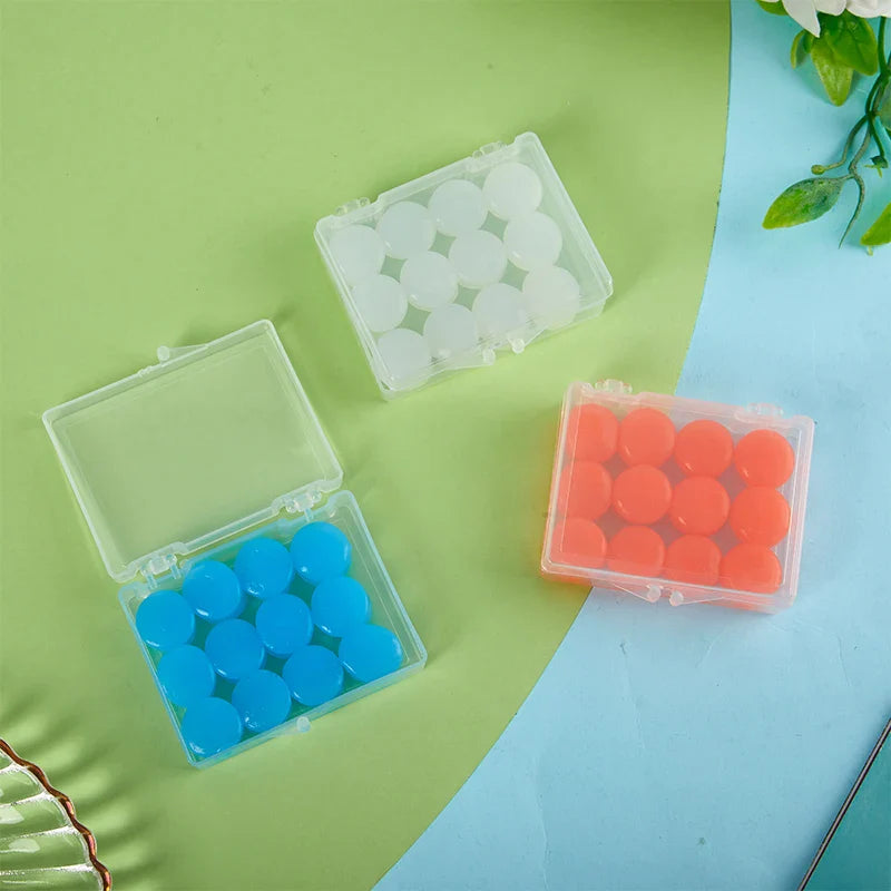 12 Pack Silicone Ear Plugs | Reusable Noise Reduction for Sleep, Swim, Study, and Work