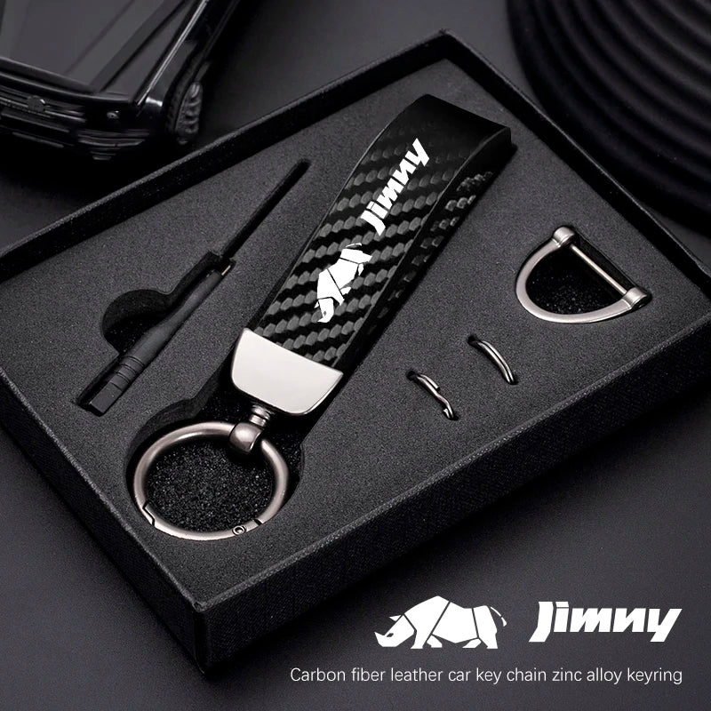 Carbon Fiber Style Keychain | Suzuki Car Key Accessory