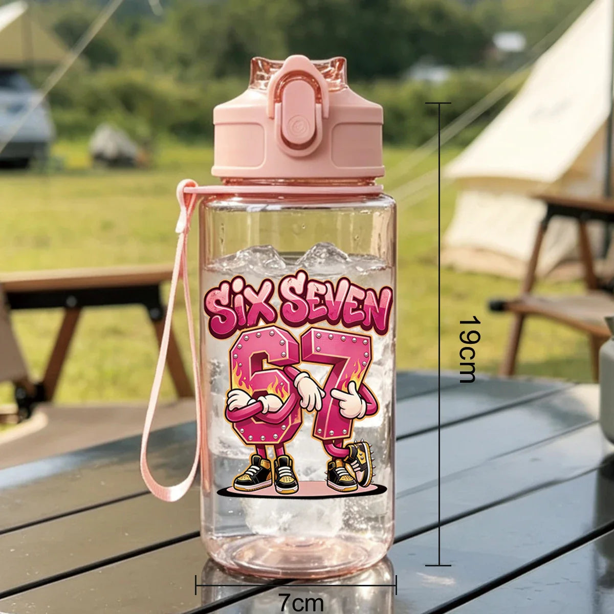 500ml 17oz Printed Straw Cup | BPA Free Summer Sports Water Bottle
