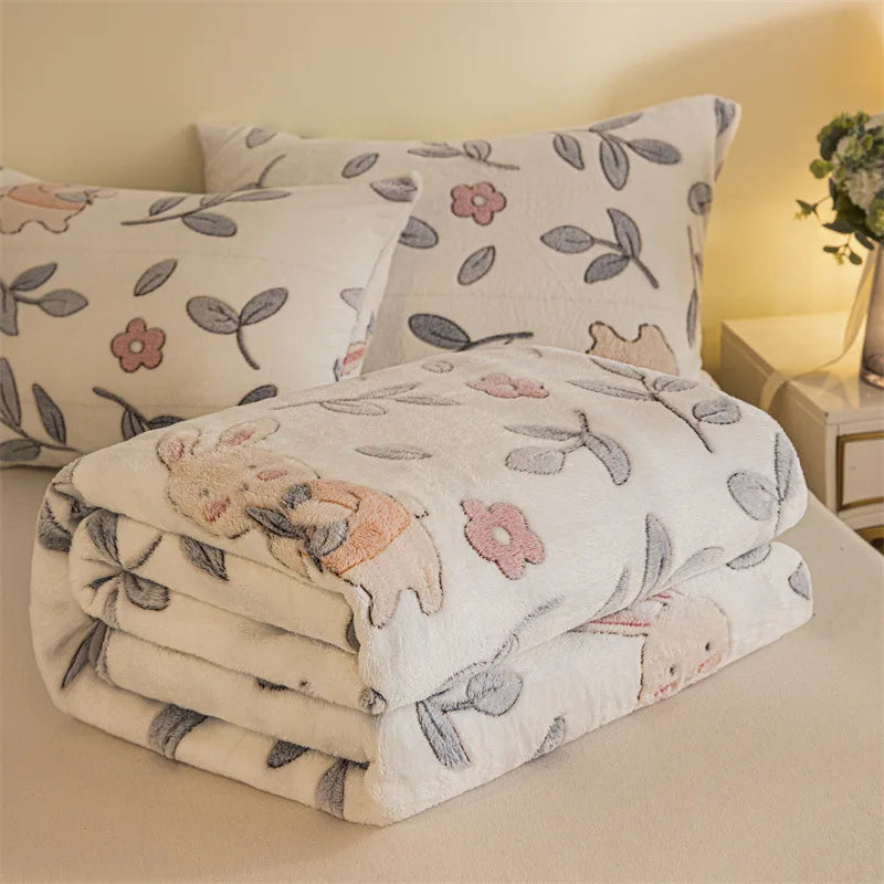 DecorBites™ Double Sided Plaid Fleece Blanket - Winter Bedroom Essential