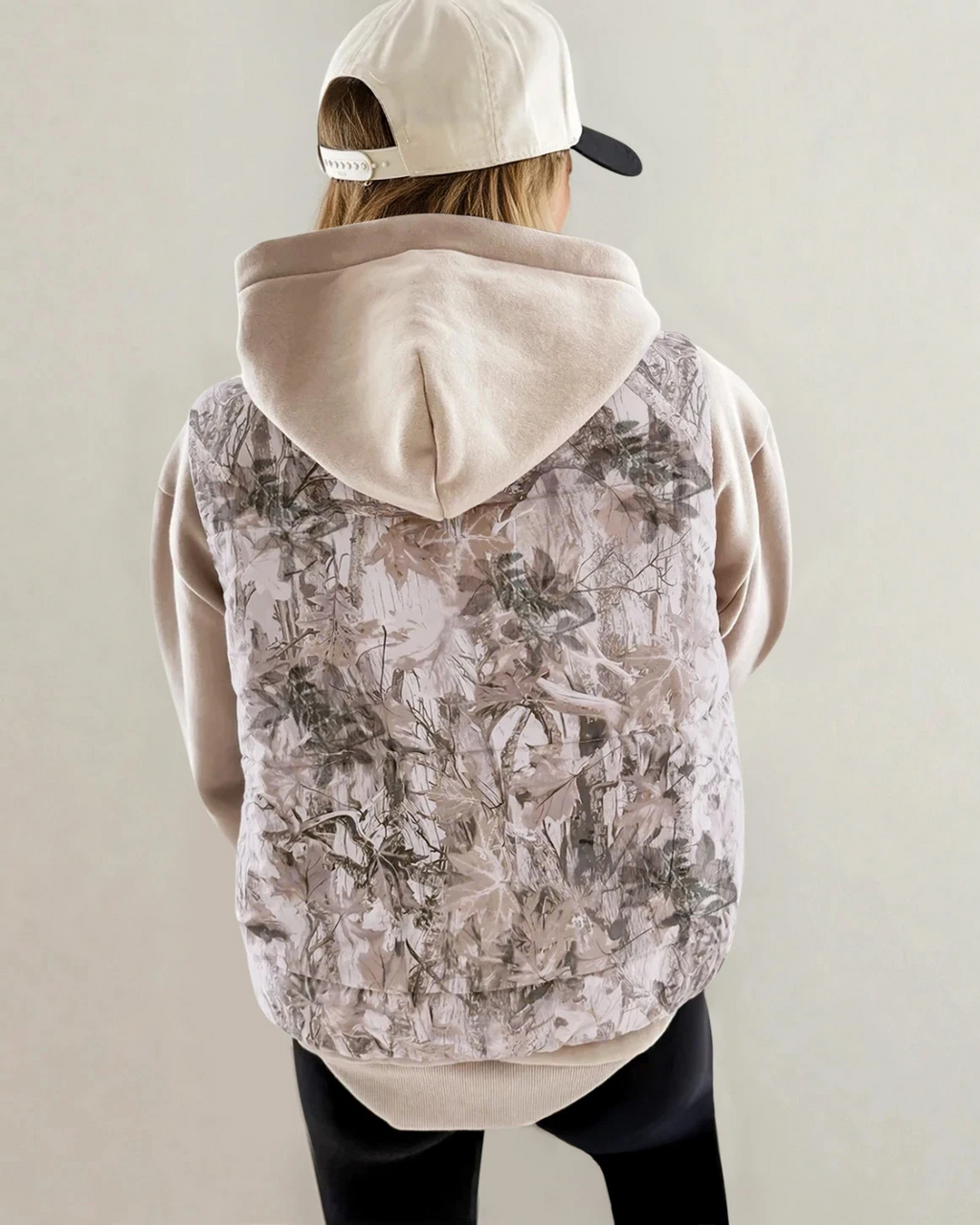 Tessa Camo Leaf Print Winter Puffer Vest