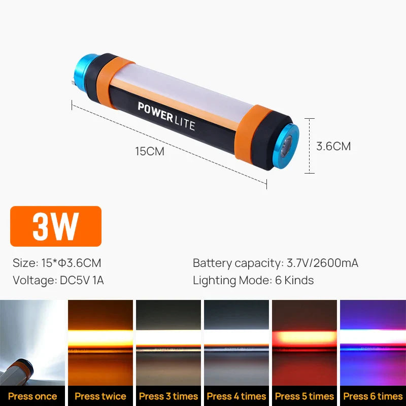 DecorBites™ LED Camp Light: Portable, Waterproof, Rechargeable, Magnetic Flashlight