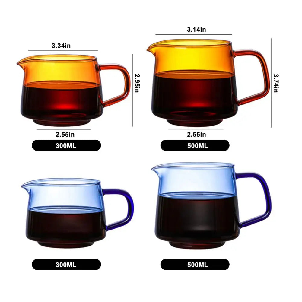 DecorBites™ Glass Coffee Sharing Pot Hand Made Coffee Maker Home Brewing Server