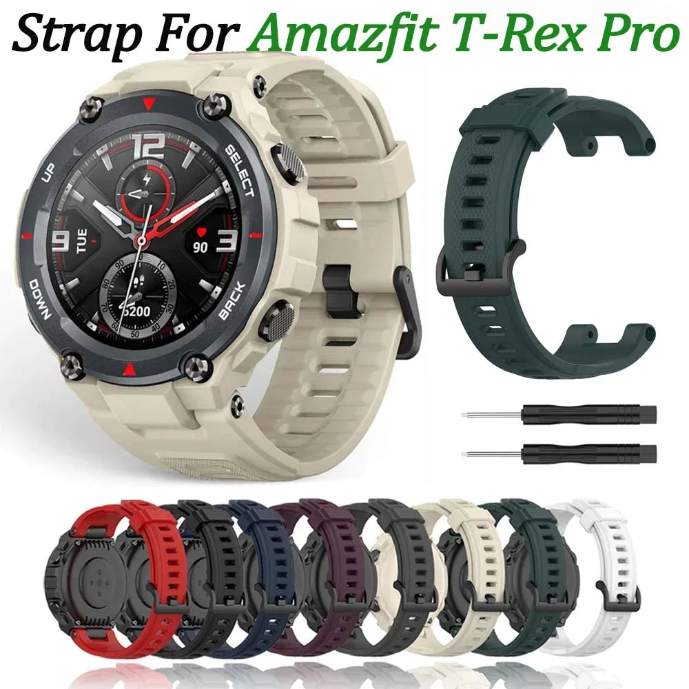 Amazfit T-Rex Replacement Strap | Silicone Watchband with Tool
