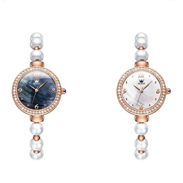 Women's Faux Pearl Bracelet Quartz Watch