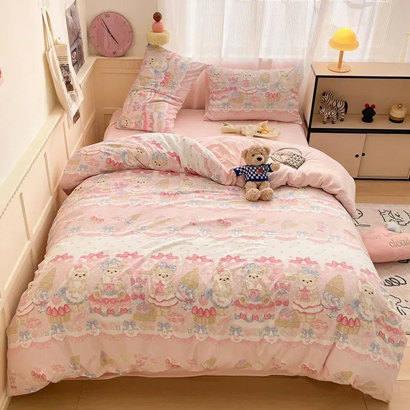 DecorBites™ Cozy Cartoon Printed Cotton Comforter Set for Adults