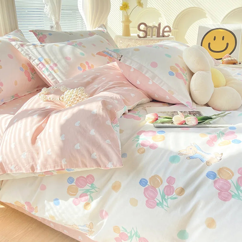 DecorBites™ Cotton Printed Bedding Set for Sweet Cozy Sleep