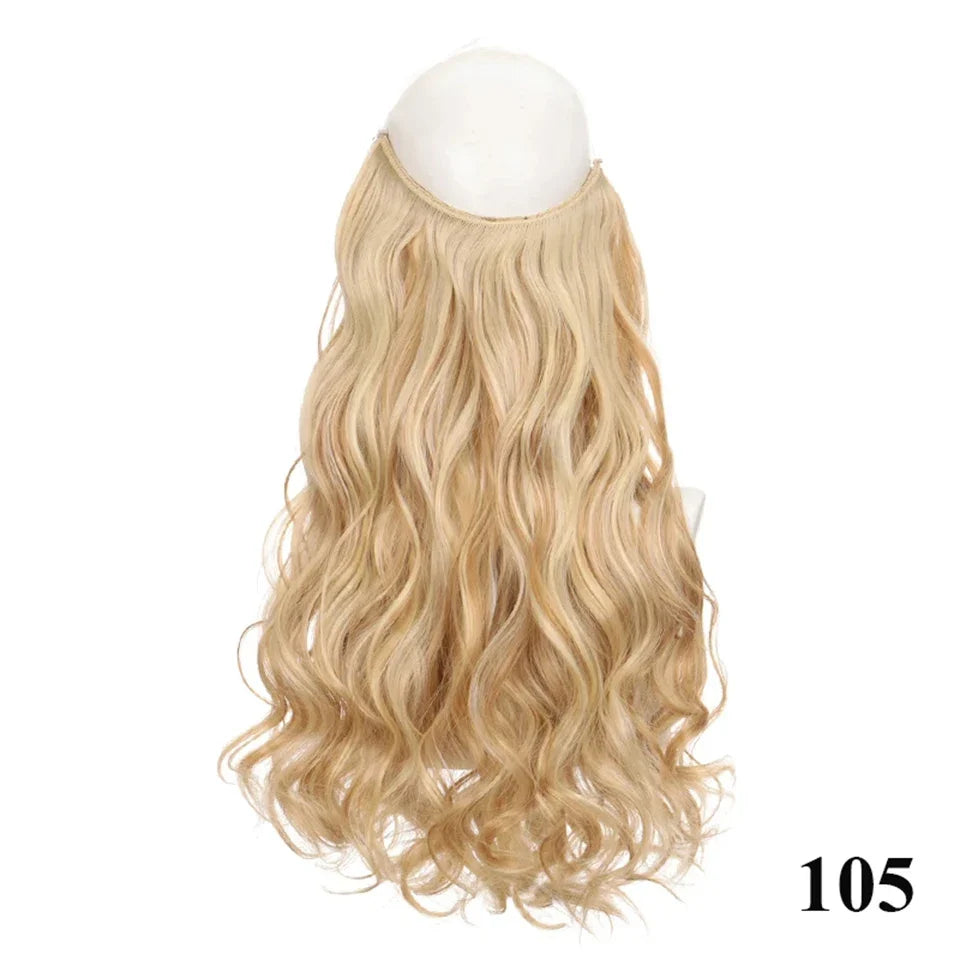 Fish line hair extension piece | 40cm 50cm 60cm straight and curly daily wear for women
