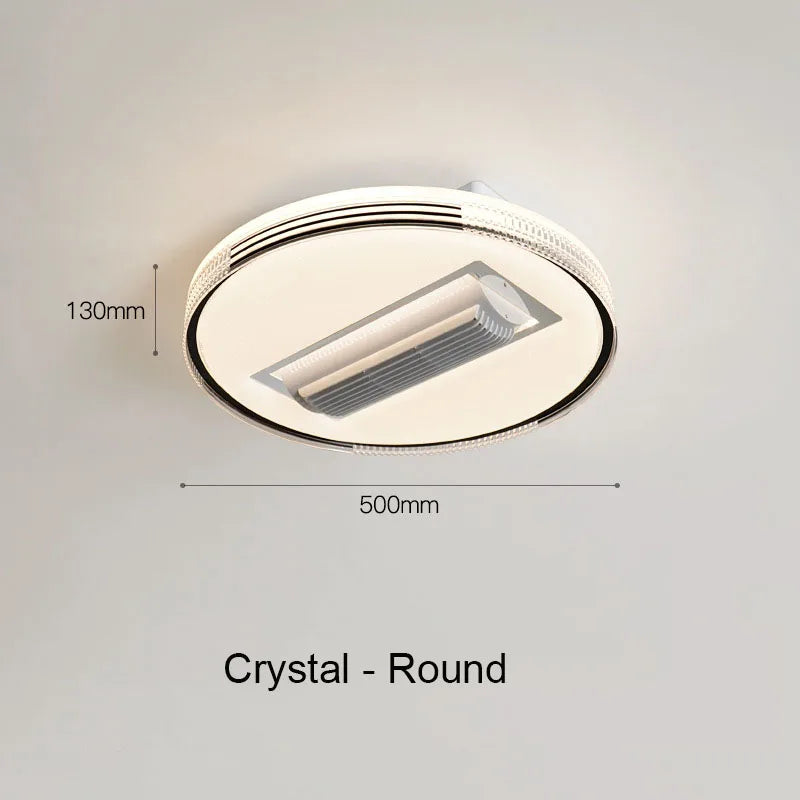 DecorBites™ Crystal Bladeless Ceiling Fan Chandelier with LED Light, Silent Ventilator