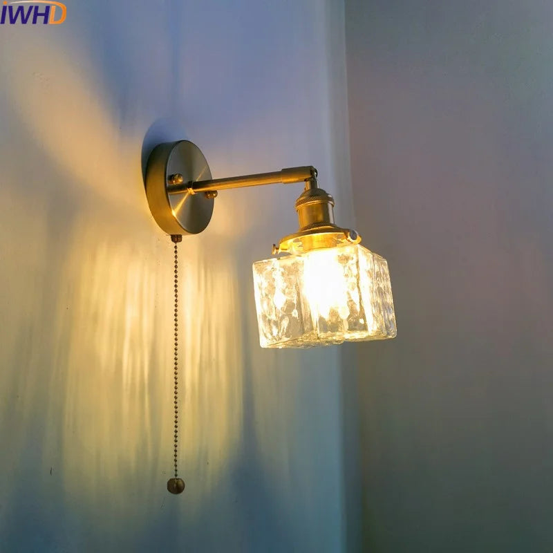 DecorBites™ Glass Copper LED Wall Lamp Modern Corridor Bedside Light