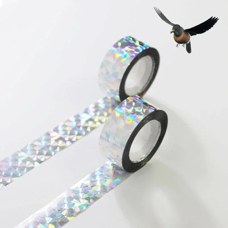 2 Rolls Bird Scare Reflective Tape | Double Sided Visual Deterrent