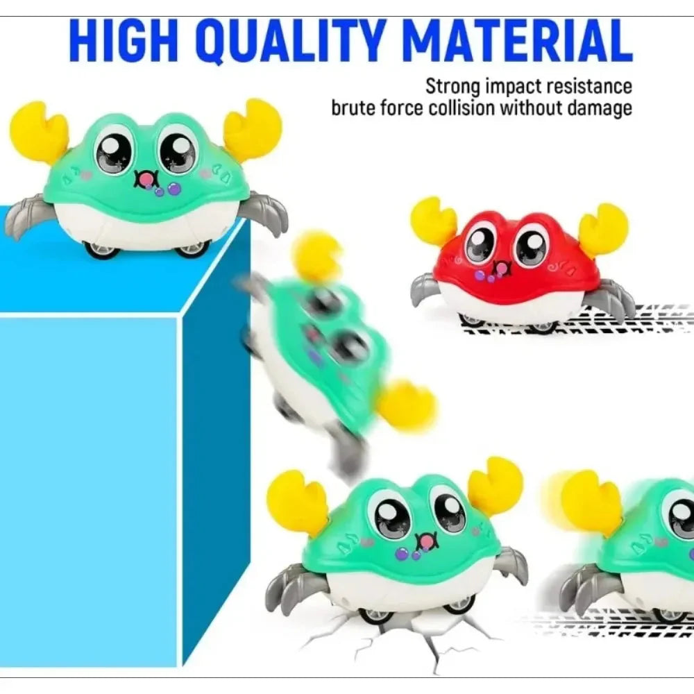 Interactive Crawling Crab Toy - Double Return Force & Bubble Simulation | Fun Baby Sensory Toy for Toddlers