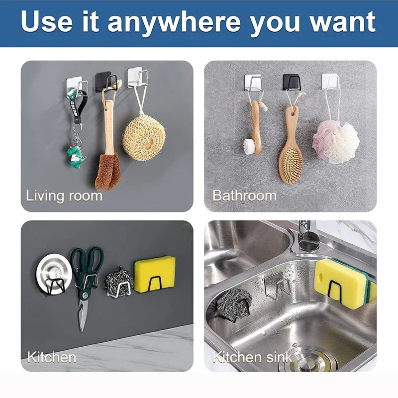 Kitchen Sponge Holder 2-Pack | Wall-Mounted Stainless Steel Dishcloth Rack