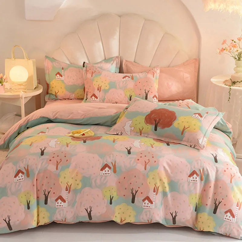 DecorBites™ Cotton Thickened Bedding Set - Single/Double Size, High Quality, Warm & Soft.
