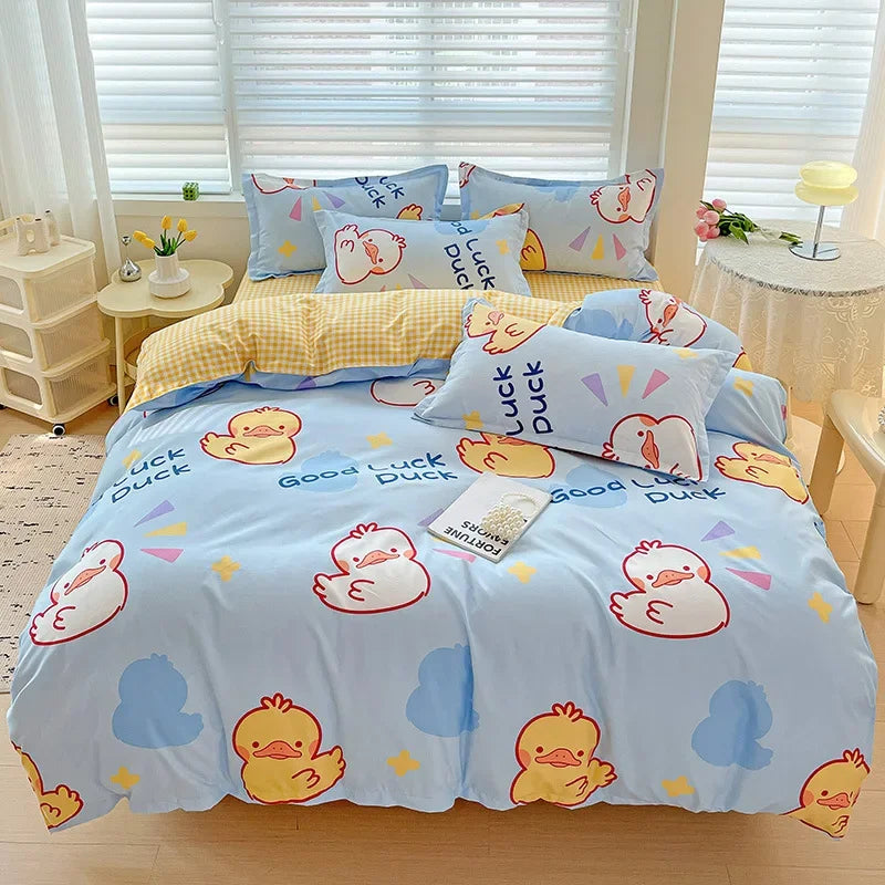 DecorBites™ Cotton Printed Bedding Set: Cozy, Breathable, All Seasons Comforter Set