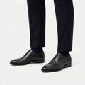 Gray-Brown Plain-Toe Oxford Shoes with Low-Gloss Finish