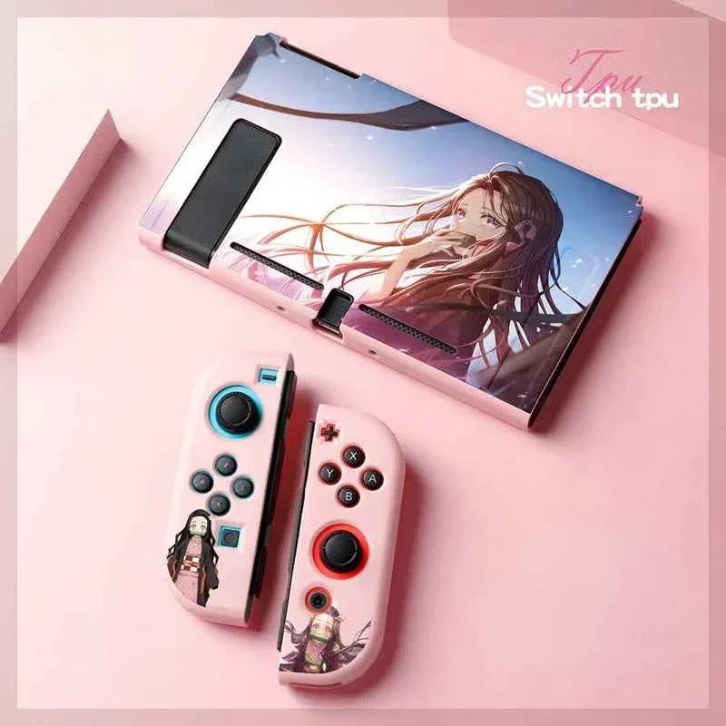 Anime Demon Slayer Switch Soft Shell Protective Sleeve Tanjirou Nezuko Shinobu Zenitsu Kimetsu Kyoujurou No Yaiba Birthday Gifts