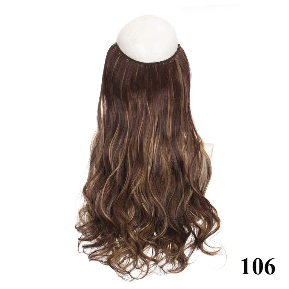 Fish line hair extension piece | 40cm 50cm 60cm straight and curly daily wear for women