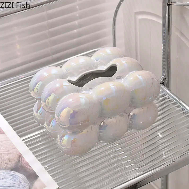 DecorBites™ Cotton Candy Ceramic Tissue Box - Modern Decor