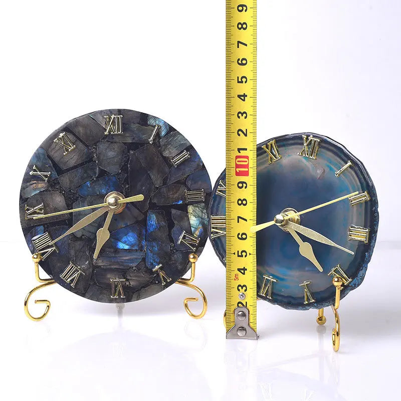 DecorBites™ Agate Stone Gold Digital Clock for Home Decoration