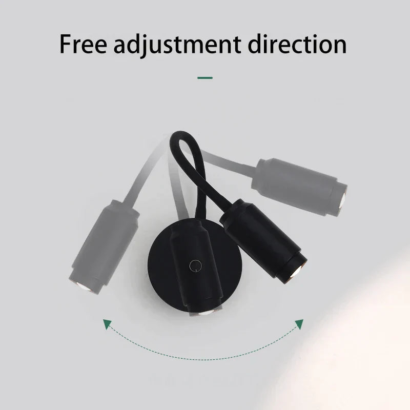 DecorBites™ Adjustable Focus LED Wall Lamp with Dimming Switch