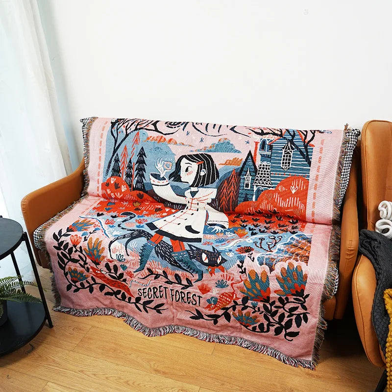 DecorBites™ Gothic Thread Blanket Throw Tapestry - Versatile Home Decor & Outdoor Essential