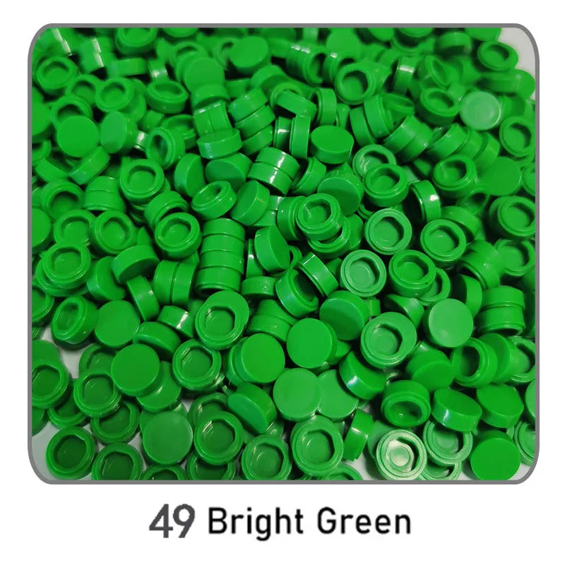 1000Pcs Tile 1x1 Round Building Blocks | 52 Color DIY Educational Creative Toy Set