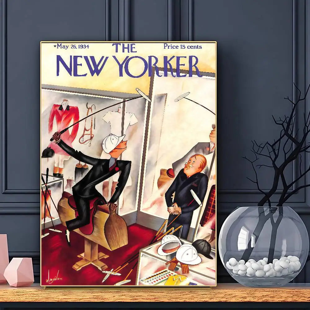 Vintage The N-New Yorker Poster HD Posters Home Room Bar Cafe Decor Wall Art Painting Picture