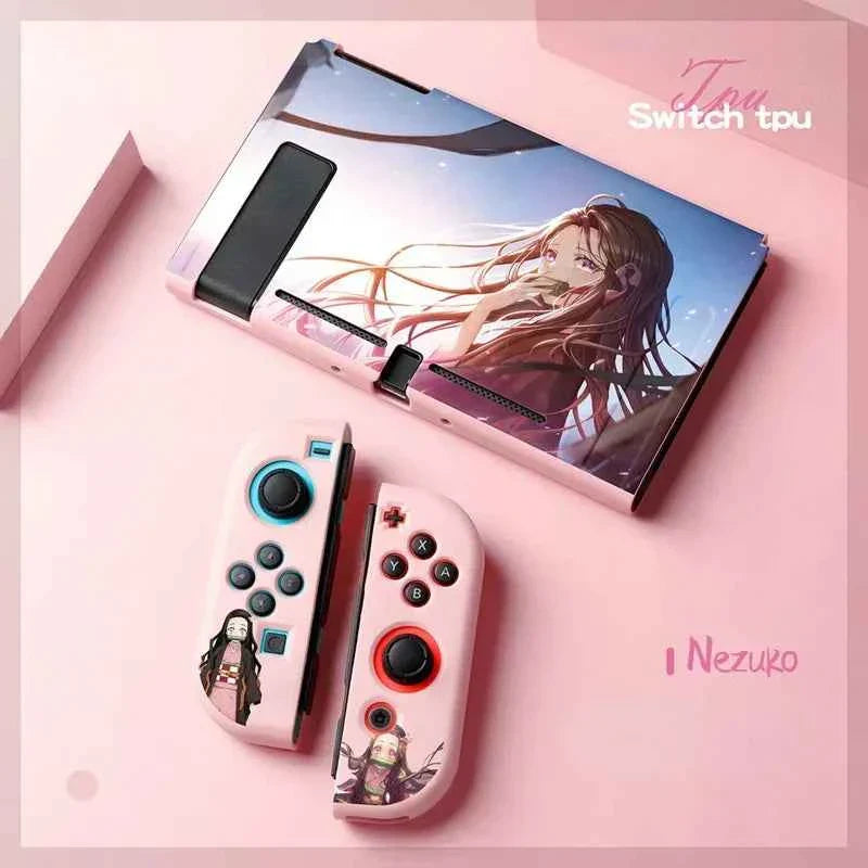 Anime Demon Slayer Switch Soft Shell Protective Sleeve Tanjirou Nezuko Shinobu Zenitsu Kimetsu Kyoujurou No Yaiba Birthday Gifts