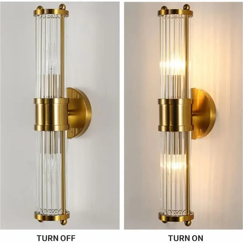 DecorBites™ Crystal LED Wall Lamp: Single & Double Head Modern Bedside Background Light