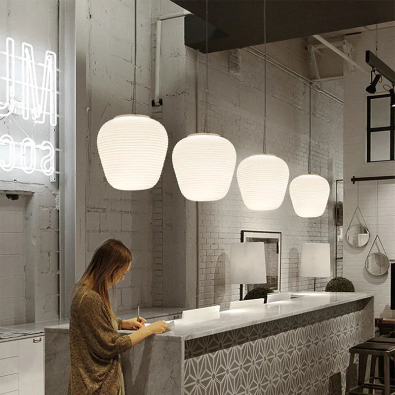 DecorBites™ Glass Cocoon Pendant Light for Kitchen Dining Table, E27 LED Hanging Lamp