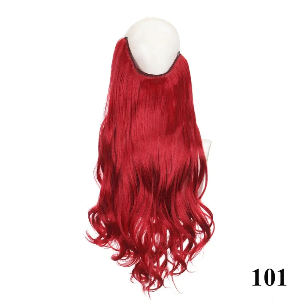 Fish line hair extension piece | 40cm 50cm 60cm straight and curly daily wear for women