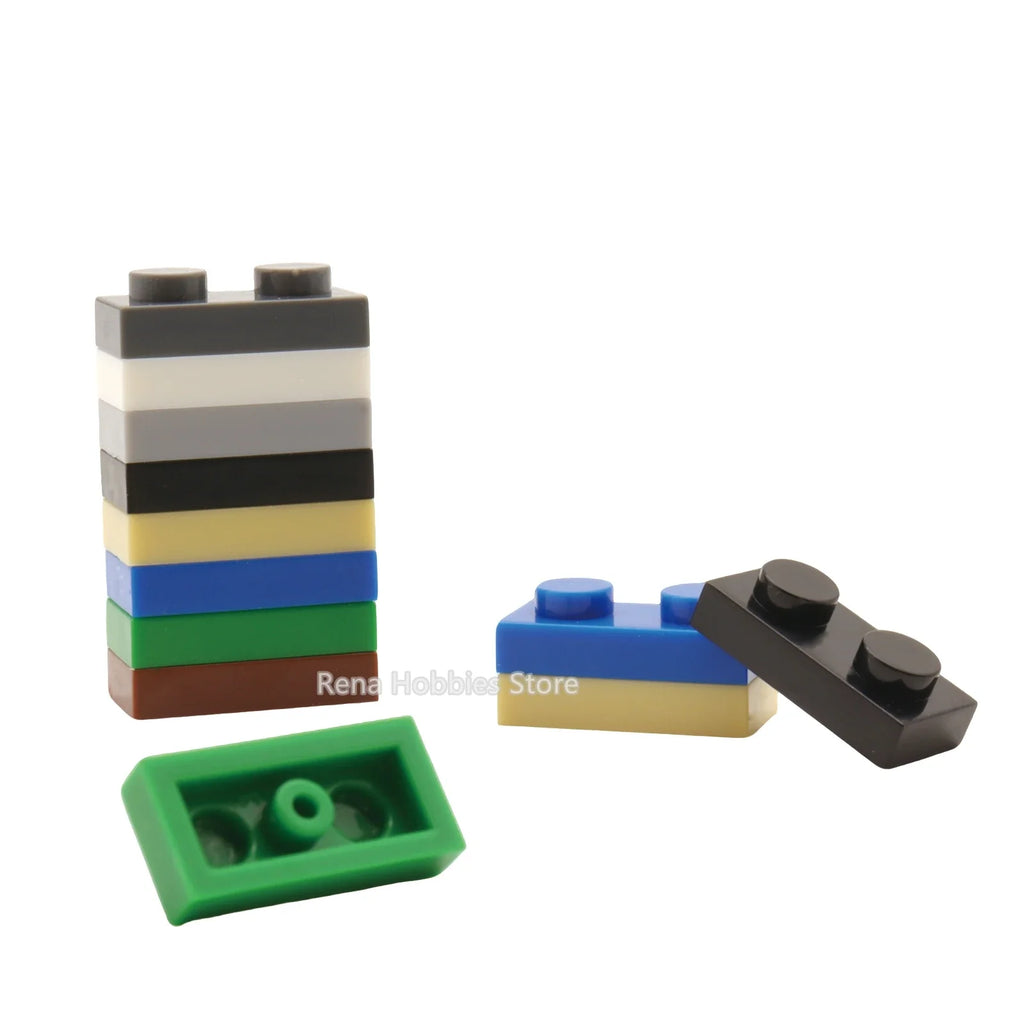 200PCS DIY Building Blocks Thin Figures Bricks 1x2 Dots | Educational Creative Toy Set Compatible with 3023