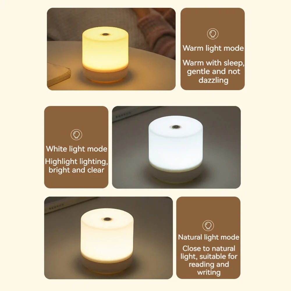 Creative USB Bedside Lamp with Touch Dimming | LED Night Light for Reading