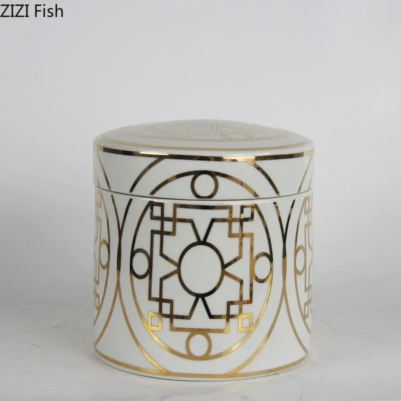 DecorBites™ Gold Geometric Storage Jar Set